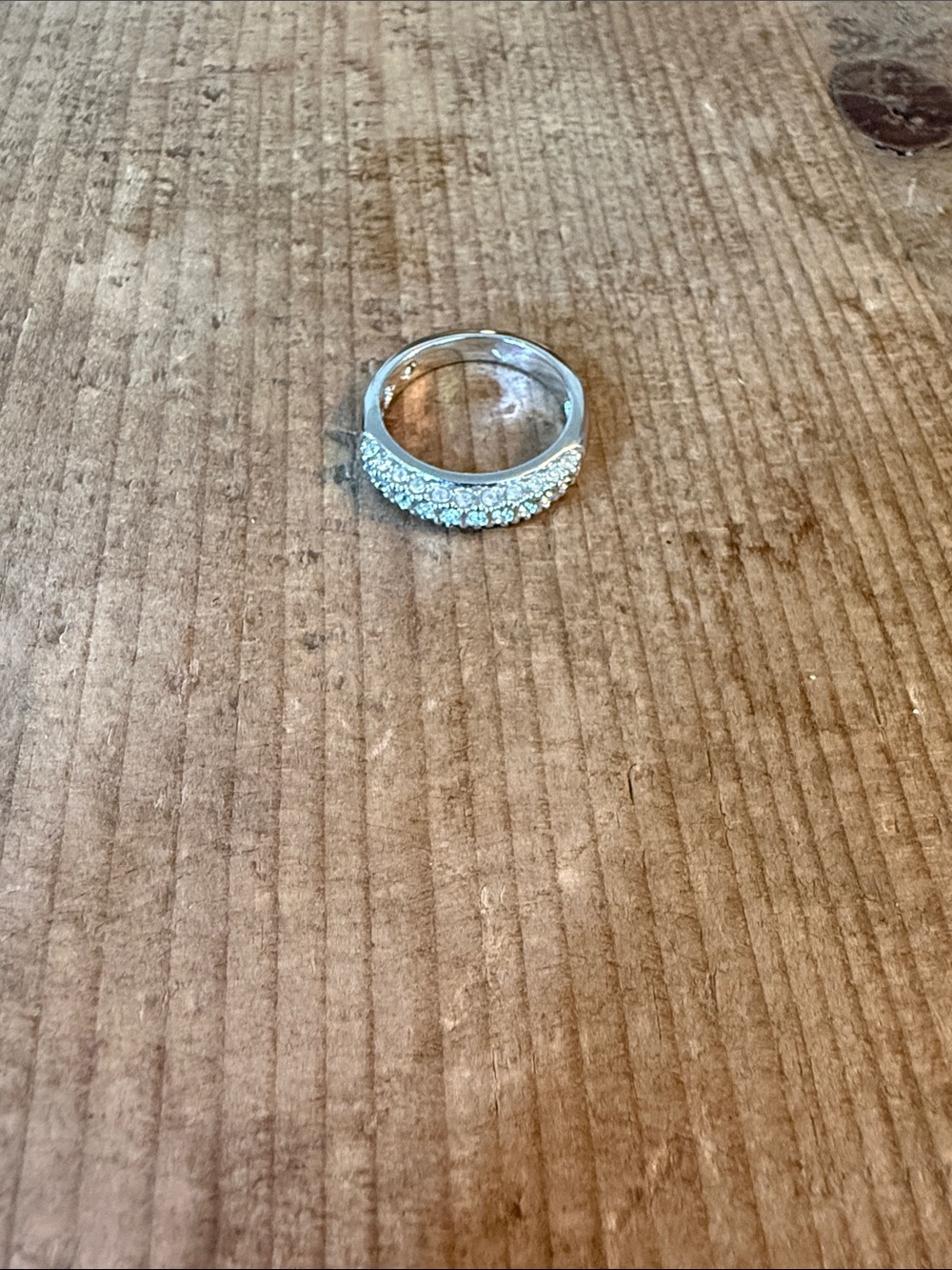 Swarovski Silver Pave Crystal Band Ring